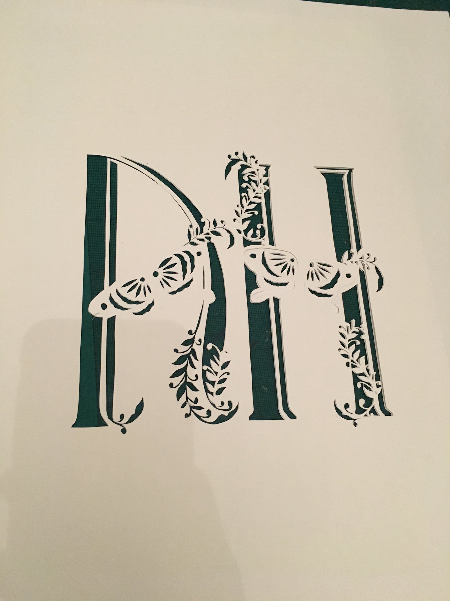 Botanical Butterfly Initial -3D Hand-Cut Paper Art