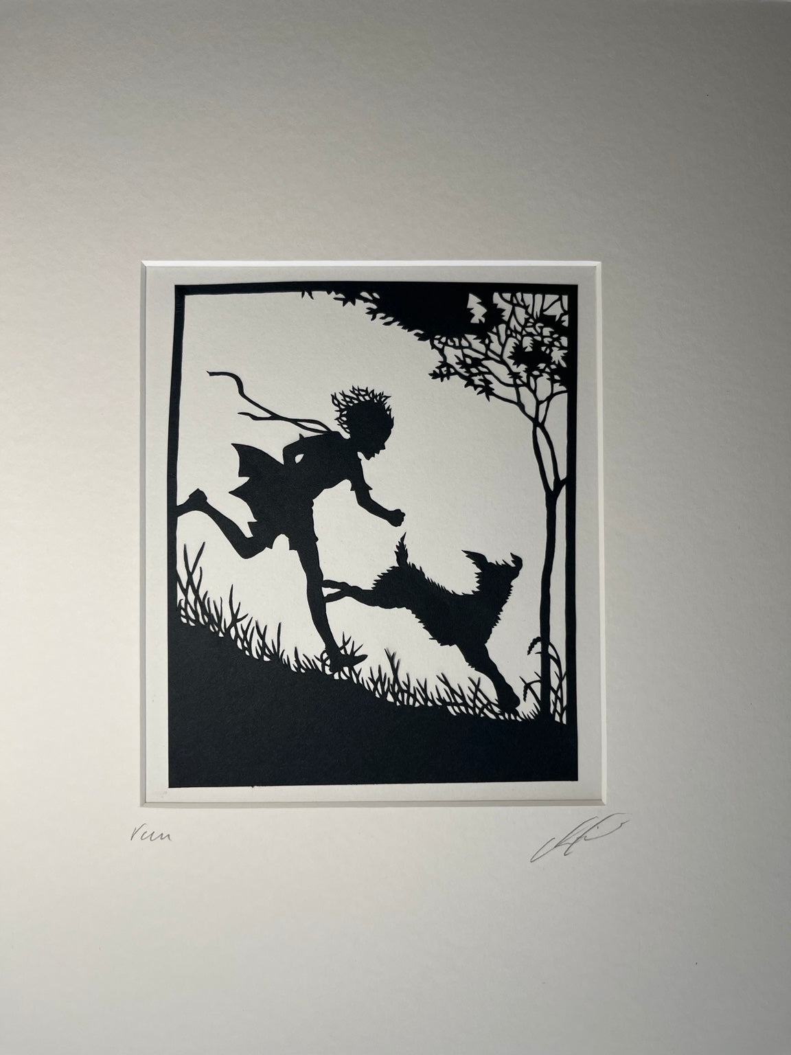 Childhood – Child & Dog | Original Hand-Cut Paper Artwork