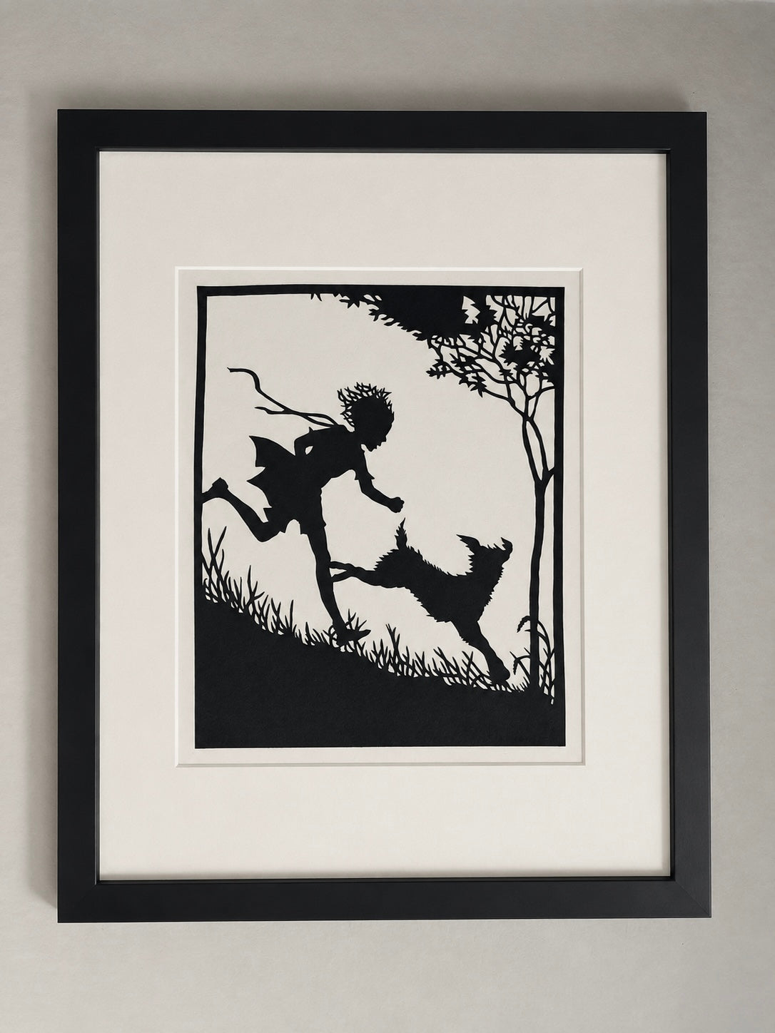 Childhood – Child & Dog | Original Hand-Cut Paper Artwork