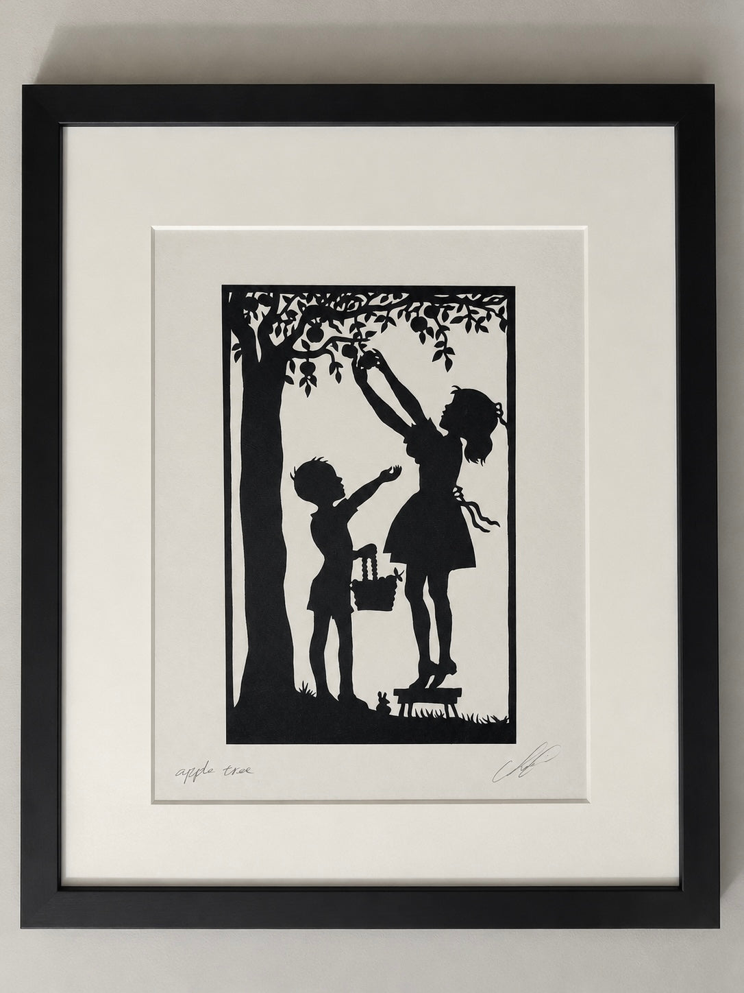 Childhood – Children Under the Tree | Original Hand-Cut Paper Artwork