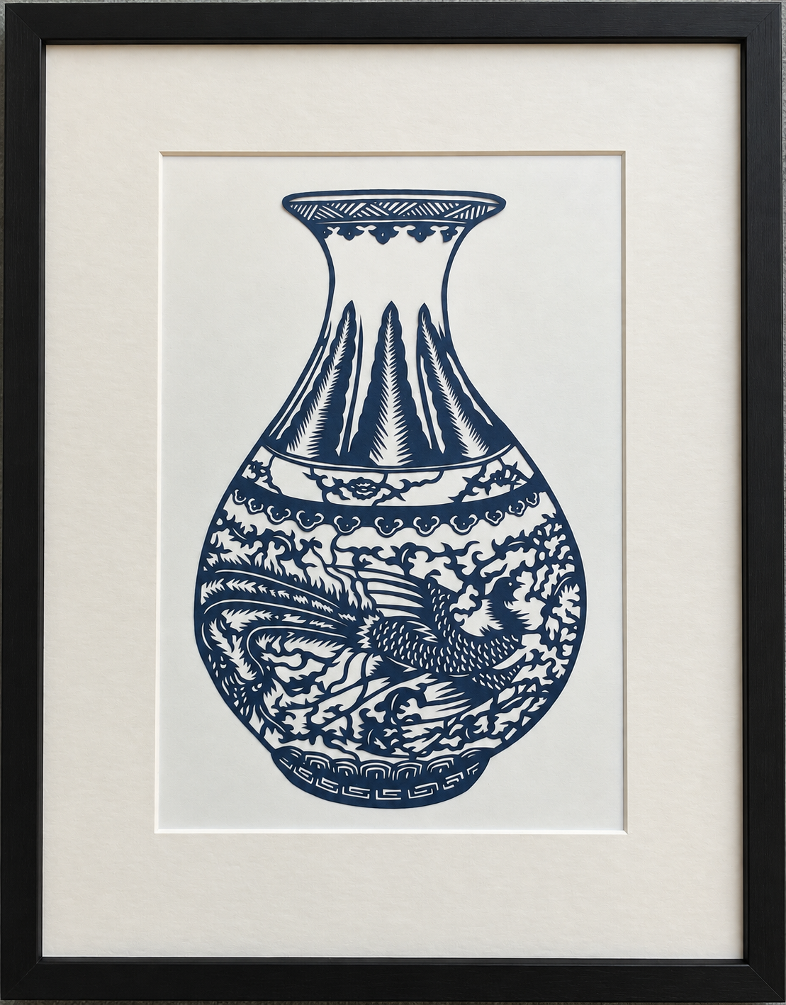 Blue & White Porcelain – Phoenix Vase | Original Paper Art