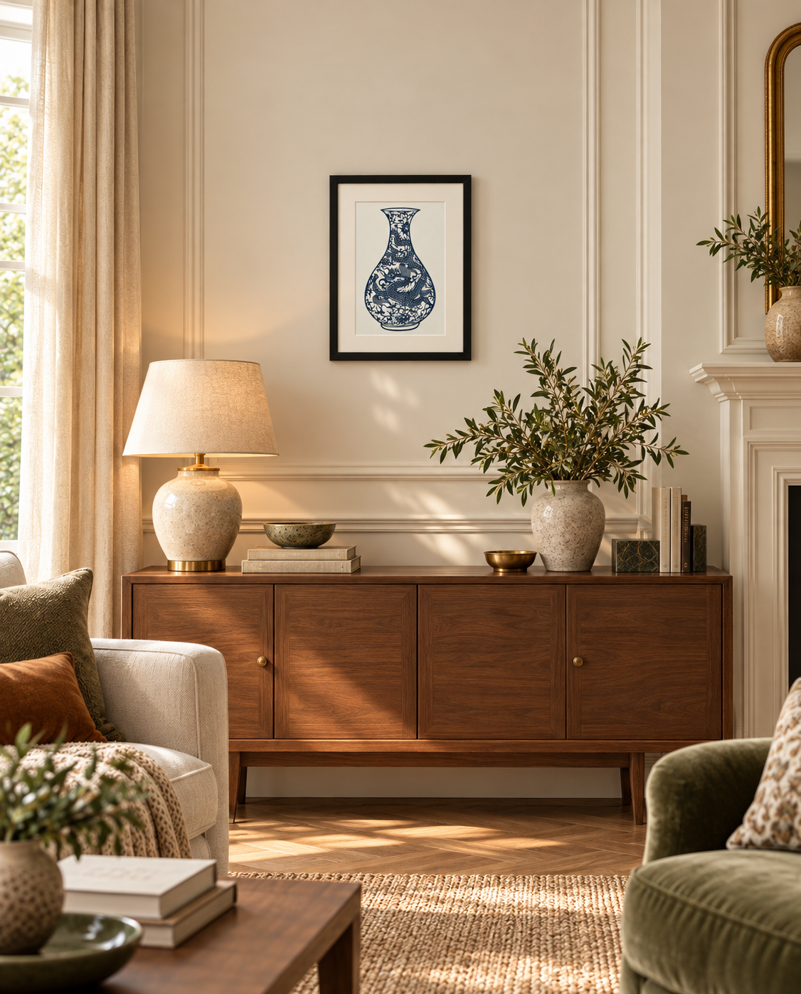 Blue & White Porcelain – Dragon Vase | Original Hand-Cut Paper Art