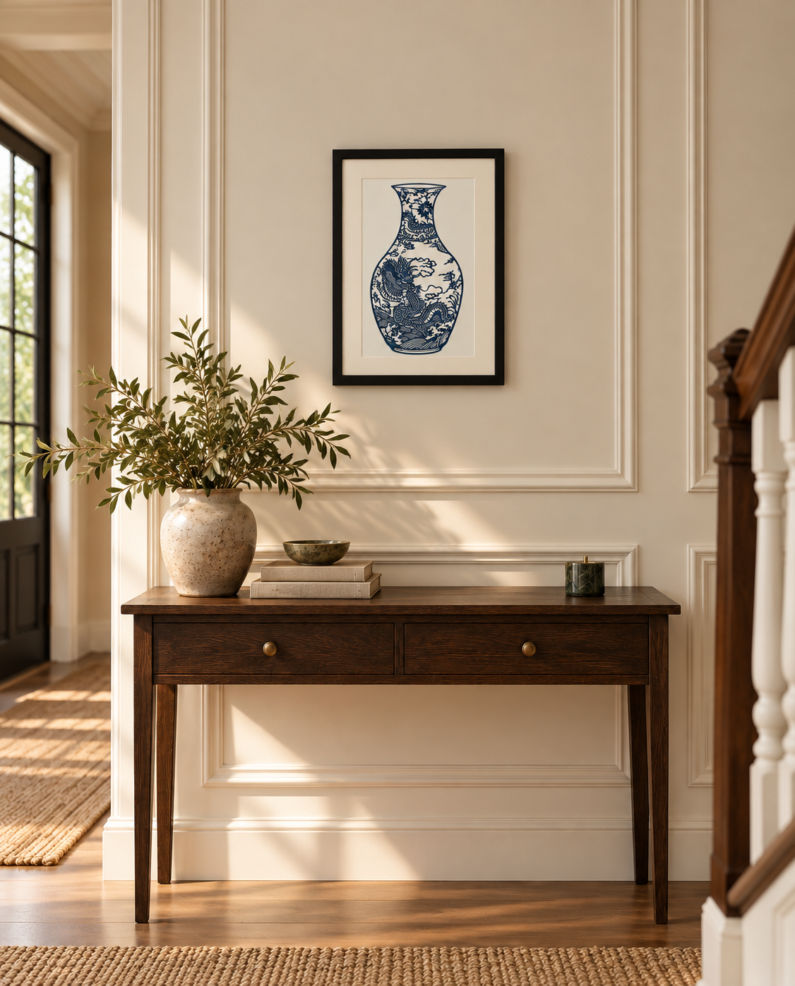 Blue & White Porcelain – Dragon Vase II | Original Paper Art
