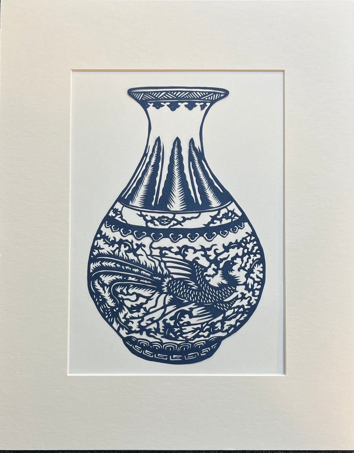 Blue & White Porcelain – Phoenix Vase | Original Paper Art