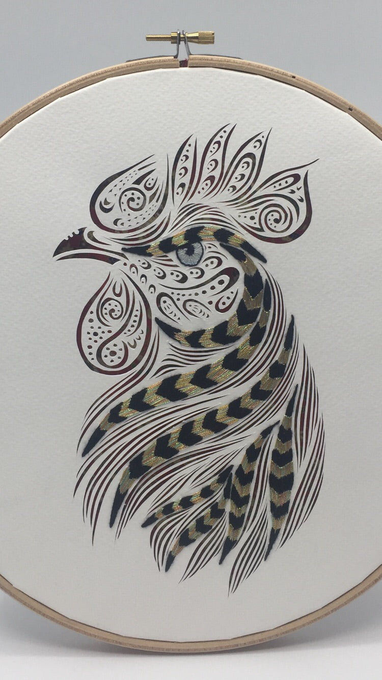 Rooster ( embroidery) ( order only)