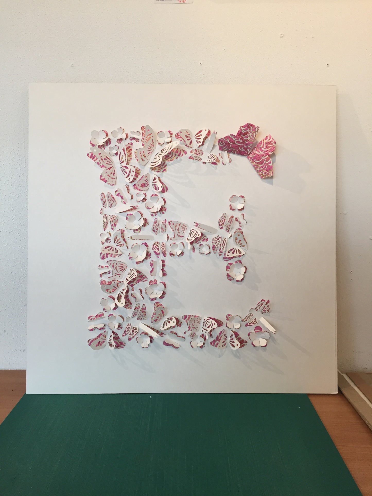 Botanical Butterfly Initial -3D Hand-Cut Paper Art