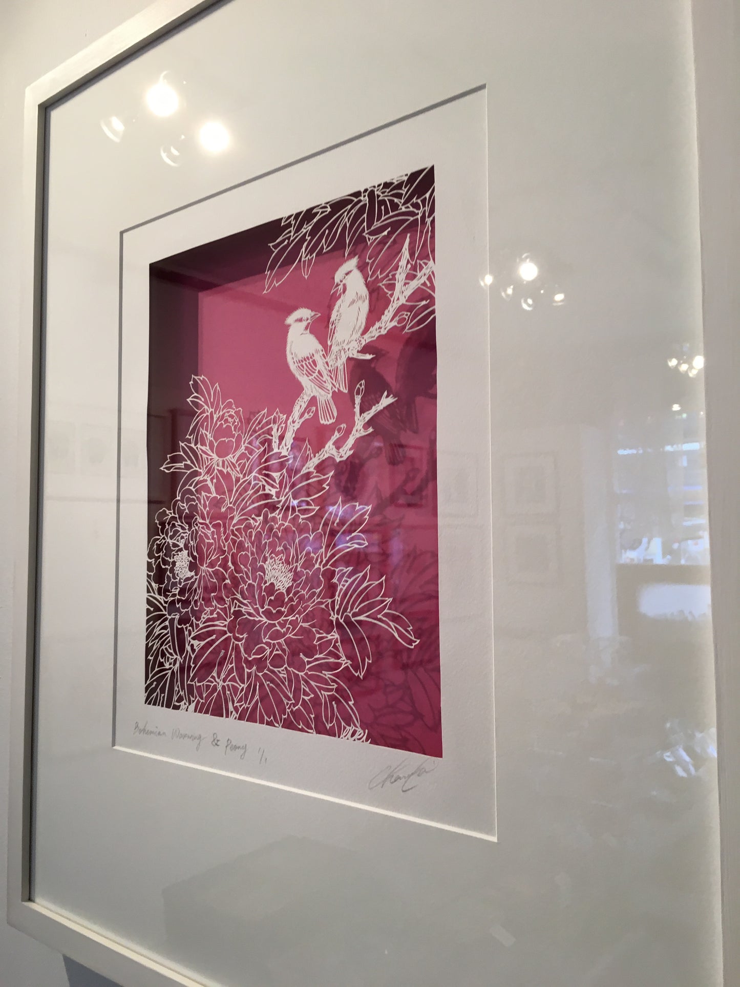 Peony & waxwing