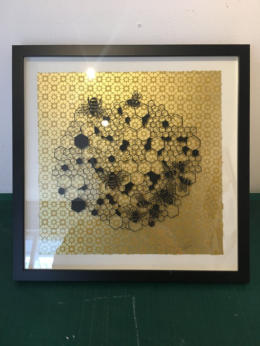 Bee and hive