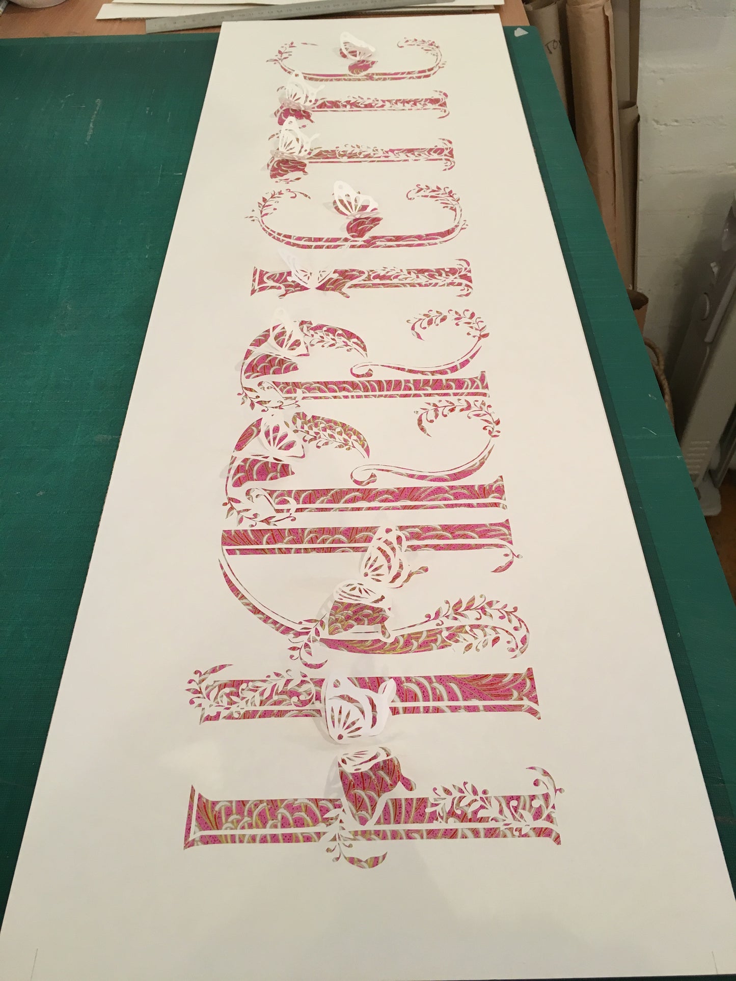 Botanical Butterfly Initial -3D Hand-Cut Paper Art