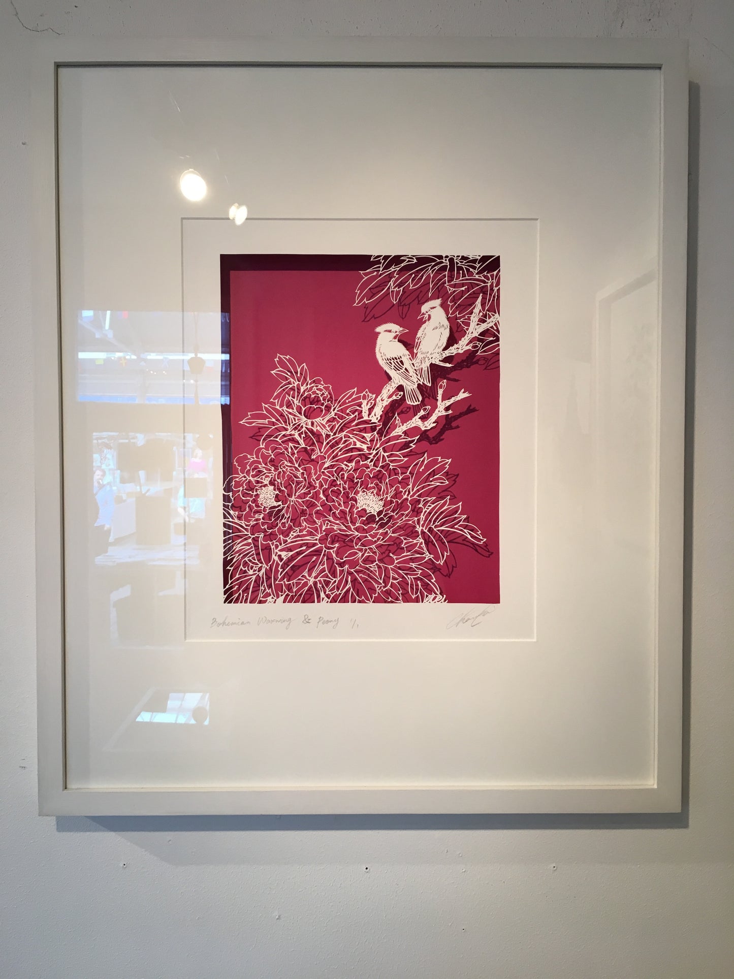 Peony & waxwing