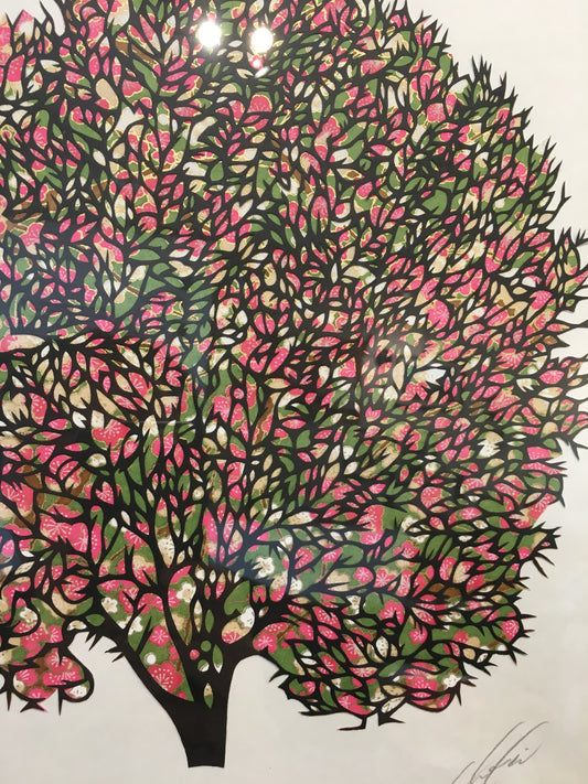 Spring tree  (available green background)